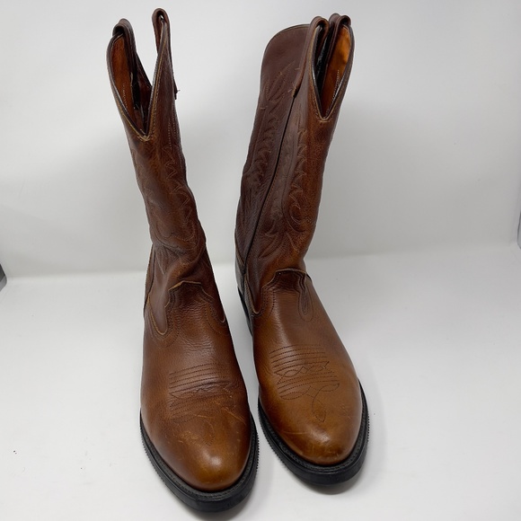 PD Tuff Men's Brown Leather Sierra Cowboy Boot 12D - Picture 2 of 10